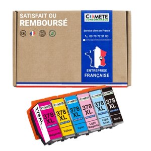 COMETE - 378XL - 6 cartouches d'encre compatibles pour Epson 378 XL