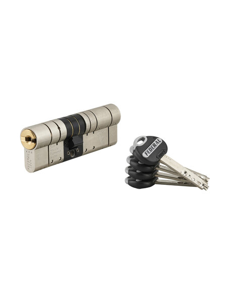 THIRARD - Cylindre de serrure double entrée Federal 2  42x50mm  nickel  anti-arrachement  anti-perçage  5 clés