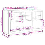 vidaXL Buffet avec lumières LED chêne fumé 123x37x67 cm