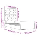 Lit vidaXL Gris Foncé 80x200 cm Tissu