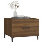 vidaXL Tables basses avec pieds en métal 2 Pièces Chêne marron 50x50x40cm