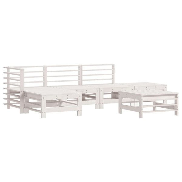vidaXL Salon de jardin 6 Pièces Blanc Bois de pin massif