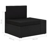 vidaXL Salon de jardin 5 Pièces Résine tressée Noir
