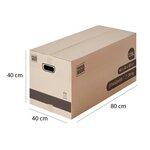 Pack and Move - Lot 40 cartons déménagement XL -80 x 40 x 40 cm - Poignées renforcées - 2 adhésifs offerts