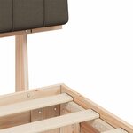 vidaXL Cadre de lit avec tête de lit rembourrée Taupe 75 x 190 cm