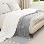 vidaXL Jeté Gris 220 x 240 cm Toison