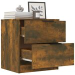 vidaXL Tables de chevet 2 Pièces Chêne fumé Bois d'ingénierie