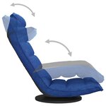vidaXL Chaise de sol pivotante Bleu Tissu