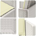 vidaXL Chaises de jardin salle à manger 2 Pièces Blanc et crème PP