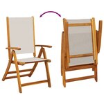 vidaXL Chaises pliables de jardin lot de 2 bois d'acacia et textilène