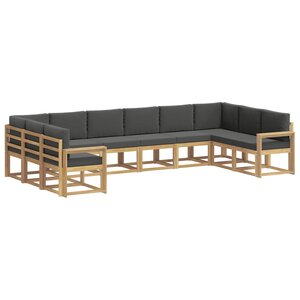vidaXL Ensemble de canapés d'extérieur 10 pc Blanc et anthracite