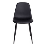2 chaises de salle à manger en cuir synthétique noir avec pieds noirs