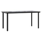 vidaXL Ensemble à manger de jardin et coussins 5 Pièces noir rotin verre
