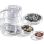 Capsules rondes 26mm pour monnaies 2 euros commémoratives. Paquet - 100 capsules
