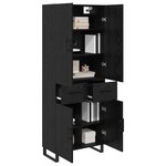 vidaXL Haut Armoire 2 Pièces Chêne noir Bois Aggloméré et Verre