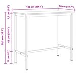 vidaXL table Chêne fumé 100 x 50 x 90 5 cm Bois d'ingénierie et acier