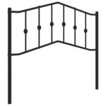 vidaXL Tête de lit métal noir 100 cm