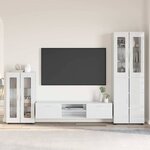 vidaXL Ensemble meuble TV FLORIN Blanc brillant Bois d'ingénierie