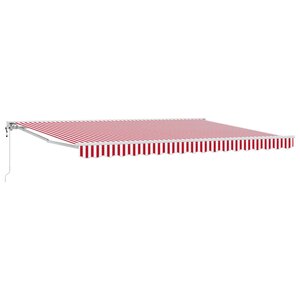 vidaXL Auvent rétractable électrique Rouge et Blanc 4 5 × 3 5 m