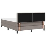 vidaXL Lit à ressorts avec tête de lit Taupe 140 x 200 cm tissu