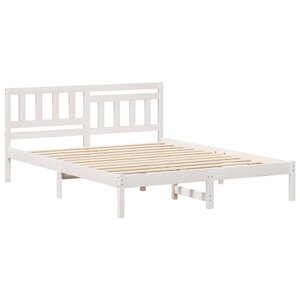 vidaXL Cadre de lit Blanc 150 x 200 cm Bois massif en pin