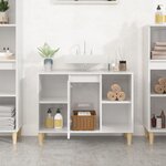 vidaXL Meuble d'évier blanc brillant 80x33x60 cm bois d'ingénierie