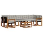 vidaXL Ensemble de canapés d'extérieur 8 pc Gris Naturel et Clair