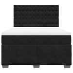 vidaXL Sommier à lattes de lit avec matelas Noir 140x200 cm Velours