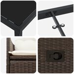vidaXL Ensemble de salle à manger de jardin de 5 pièces avec coussins marron en poly rattan