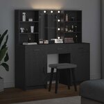 vidaXL Ensemble de Coiffeuse 3 Pièces Chêne noir 50 x 41 x 135 cm