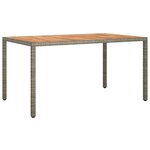 vidaXL Table de salle à manger de jardin grise 150x90x75 cm poly rotin