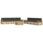 vidaXL Ensemble de canapés d'extérieur 9 pc Blanc et anthracite