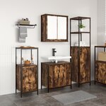 vidaXL Ensemble de meubles de salle de bain 3 pièces en chêne fumé - Bois d'ingénierie