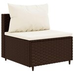 vidaXL Salon de jardin 6 Pièces avec coussins Marron Résine tressée