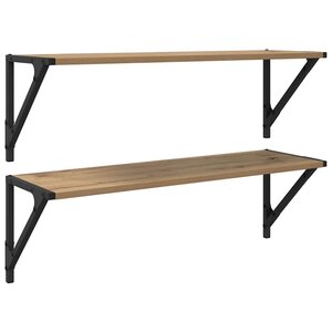 vidaXL Étagères Murales 2 Pièces Chêne artisanal 80 x 25 x 25 5 cm