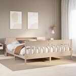 vidaXL Lit bibliothèque sans matelas 200x200 cm bois massif de pin