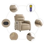 vidaXL Fauteuil de massage inclinable Cappuccino Similicuir