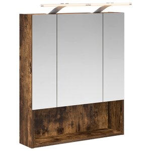 vidaXL Armoire Miroir de Salle de Bain Chêne fumé 60 x 14.5 x 70 cm