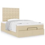 vidaXL Cadre de lit ottoman avec matelas crème 120x190 cm tissu