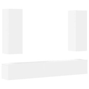vidaXL Ensemble de meubles TV 5 Pièces Blanc Bois d'ingénierie