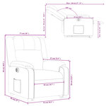 vidaXL Fauteuil inclinable électrique crème tissu