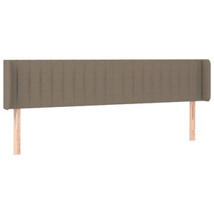vidaXL Tête de lit avec oreilles Taupe 203x16x78/88 cm Tissu