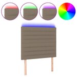 vidaXL Tête de lit à LED Taupe 90x5x118/128 cm Tissu