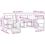 vidaXL Ensemble de canapés d'extérieur 6 pc Naturel et noir