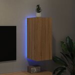 vidaXL Meuble TV mural avec lumières LED chêne sonoma 30 5x35x70 cm
