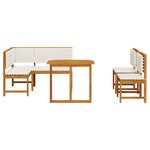 vidaXL Ensemble de salle à manger de jardin avec coussins - Bois d'acacia massif 4 pièces