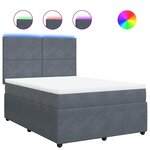 vidaXL Sommier à lattes de lit et matelas Gris foncé 140x190cm Velours