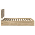 vidaXL Cadre de lit Chêne Sonoma 140 x 190 cm Bois d'ingénierie