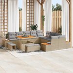 vidaXL Ensemble de canapé de jardin 13 Pièces Beige et Gris clair
