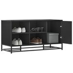vidaXL Banc à chaussures noir 100x40x53 5cm bois d'ingénierie et métal